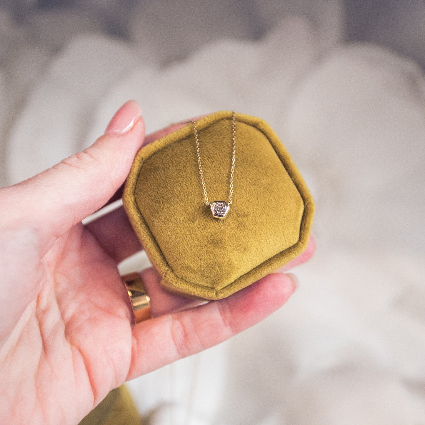 Champagne Diamond Pendant in 9ct Gold