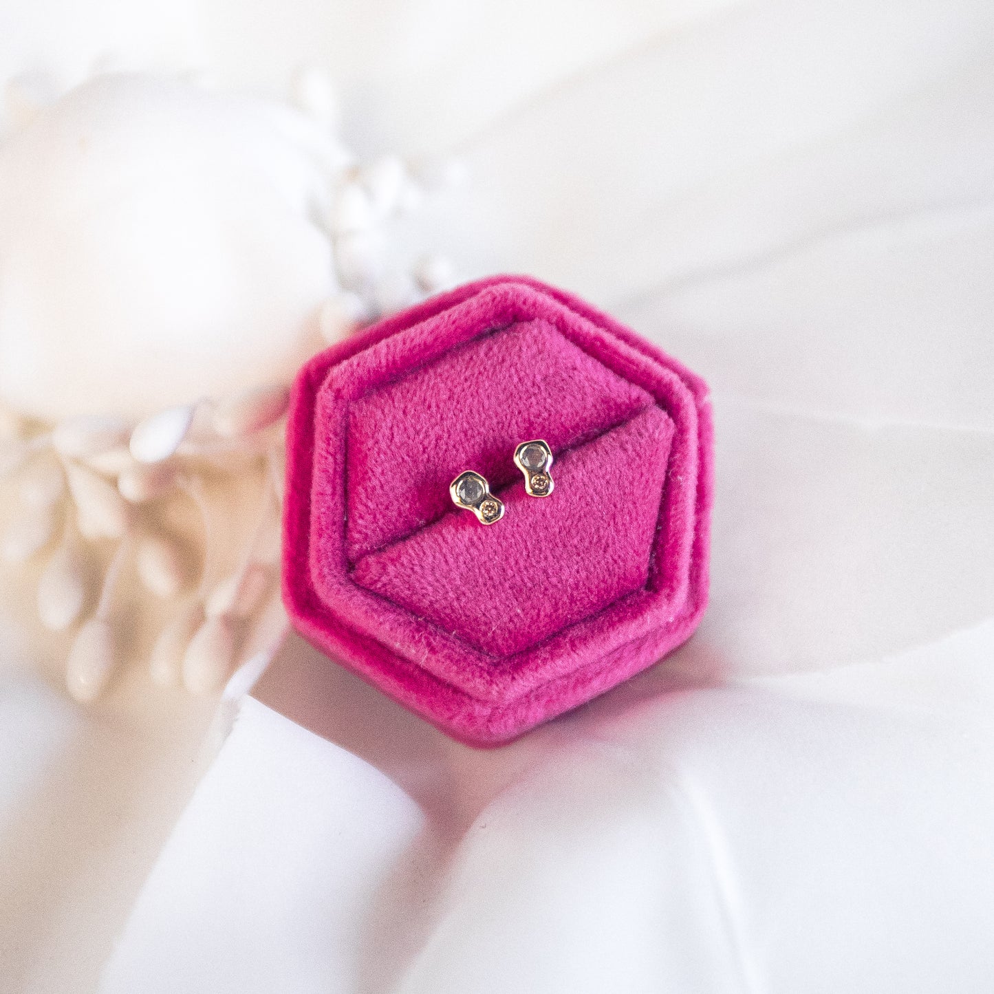 Champagne Diamond Studs in 9ct Gold