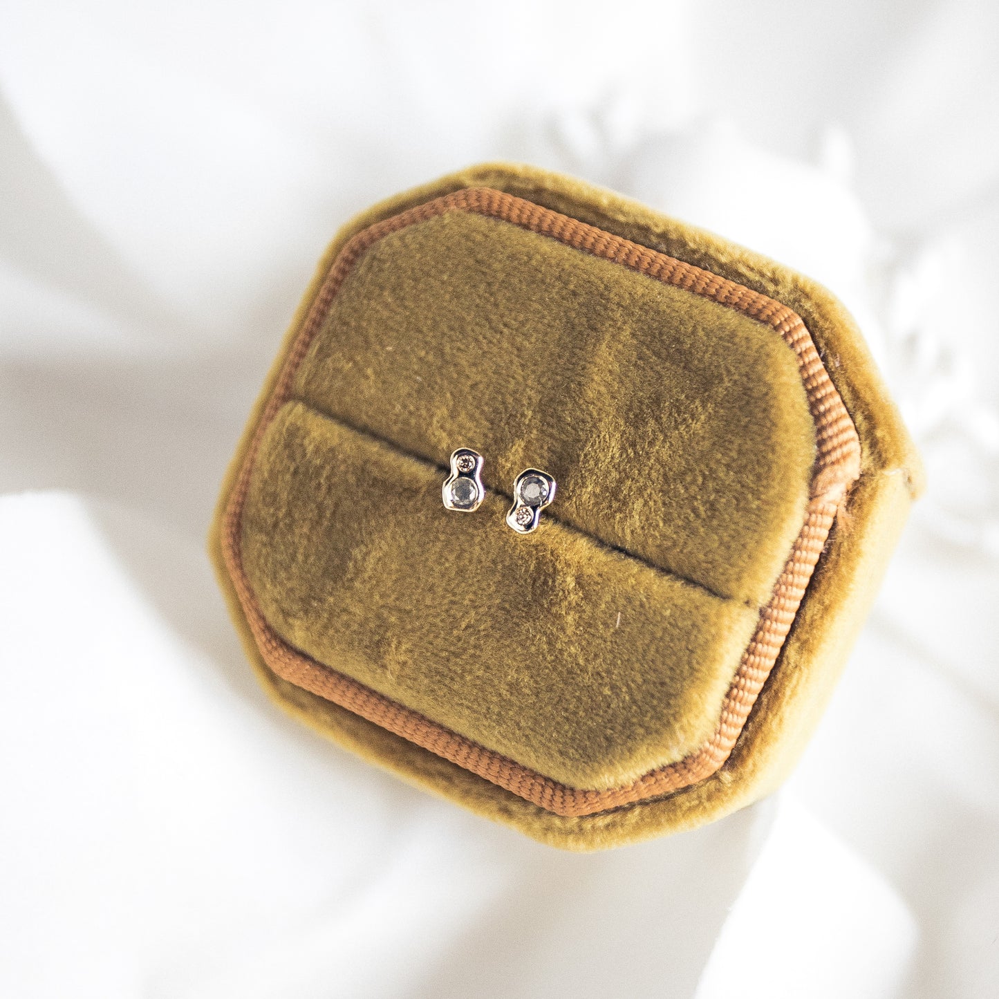 Champagne Diamond Studs in 9ct Gold