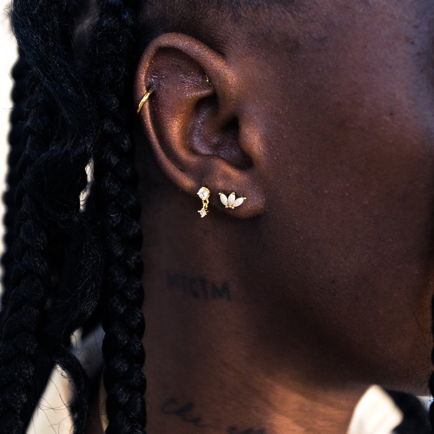 Opal Trio Flatback Stud