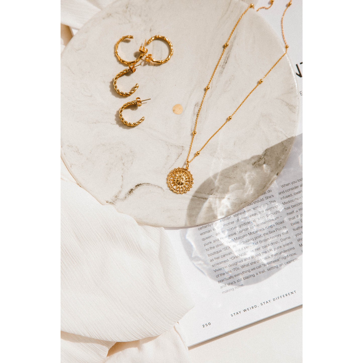 Large Gold Chunky Weave Hoop by KBT
