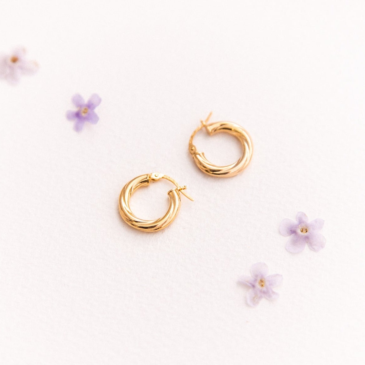 9ct Golden Twisted Hoops