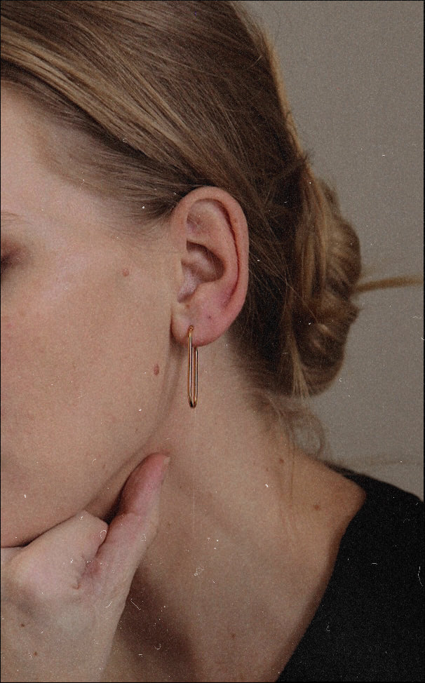 9ct Gold Paperclip Earrings