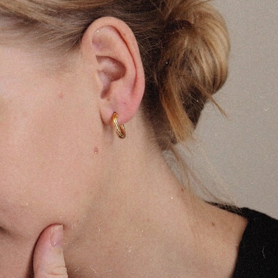 9ct Golden Twisted Hoops