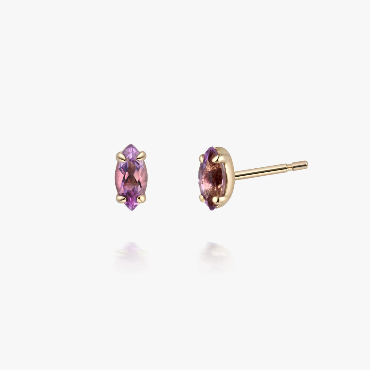 14kt Amethyst Plum Studs