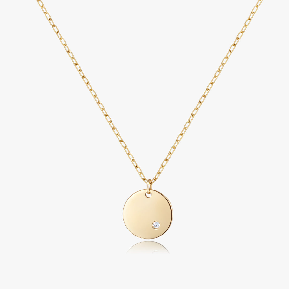 14kt Diamond Disk Pendant