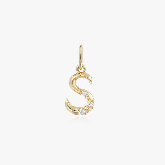 14kt Diamond Letter Pendant