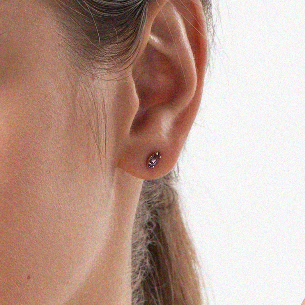 14kt Amethyst Plum Studs