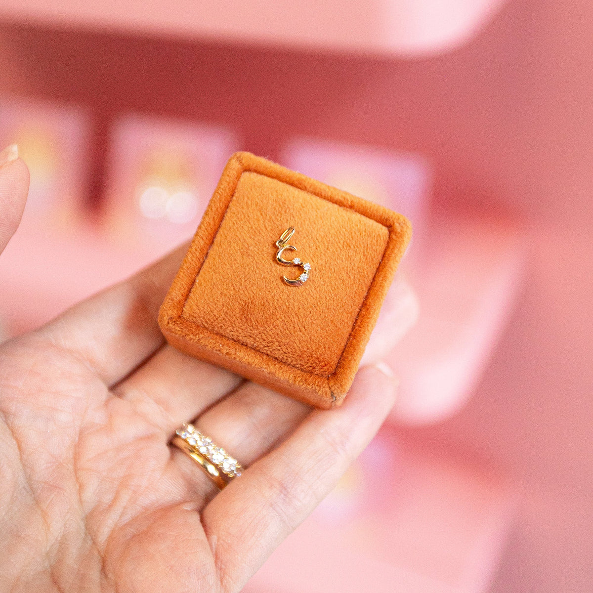 14kt Diamond Letter Pendant