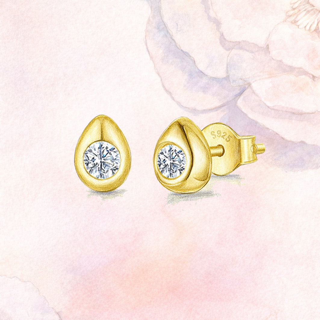 Beginning Studs with Moissanite