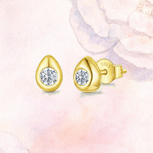 Beginning Studs with Moissanite