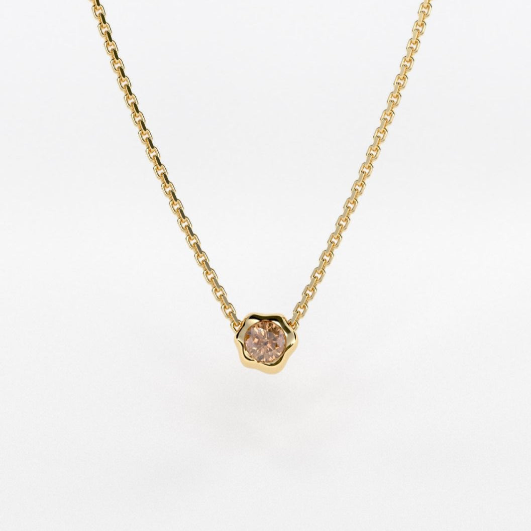 Champagne Diamond Pendant in 9ct Gold