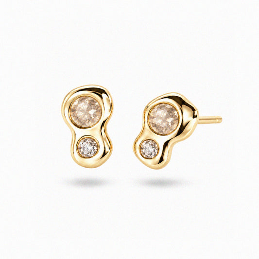 Champagne Diamond Studs in 9ct Gold