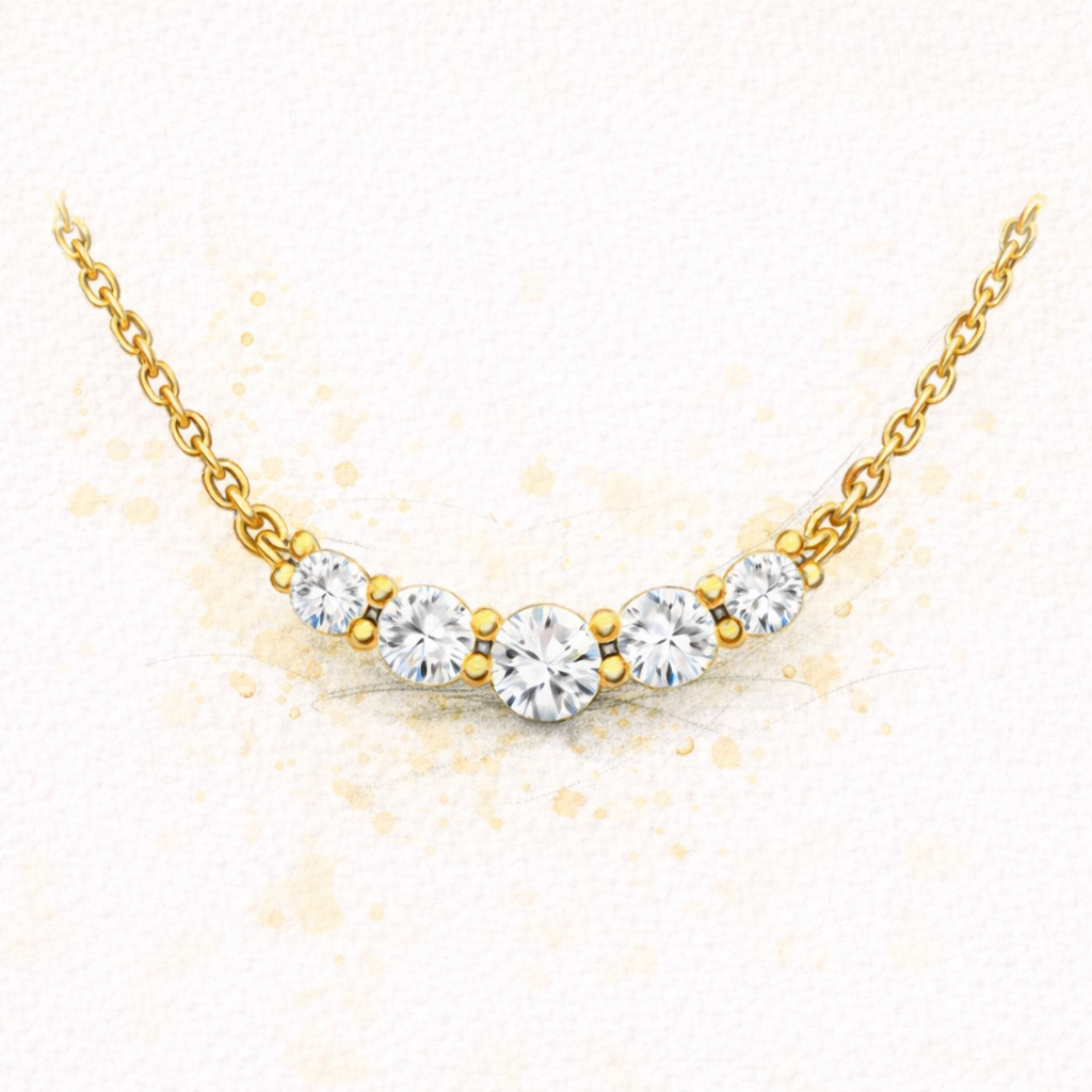 The Five Diamond Pendant in 9ct Gold