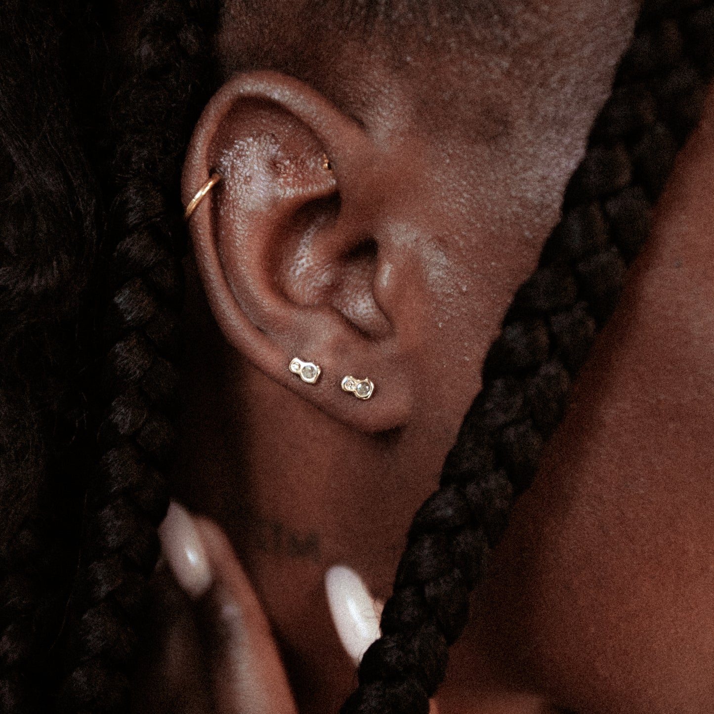 Champagne Diamond Studs in 9ct Gold