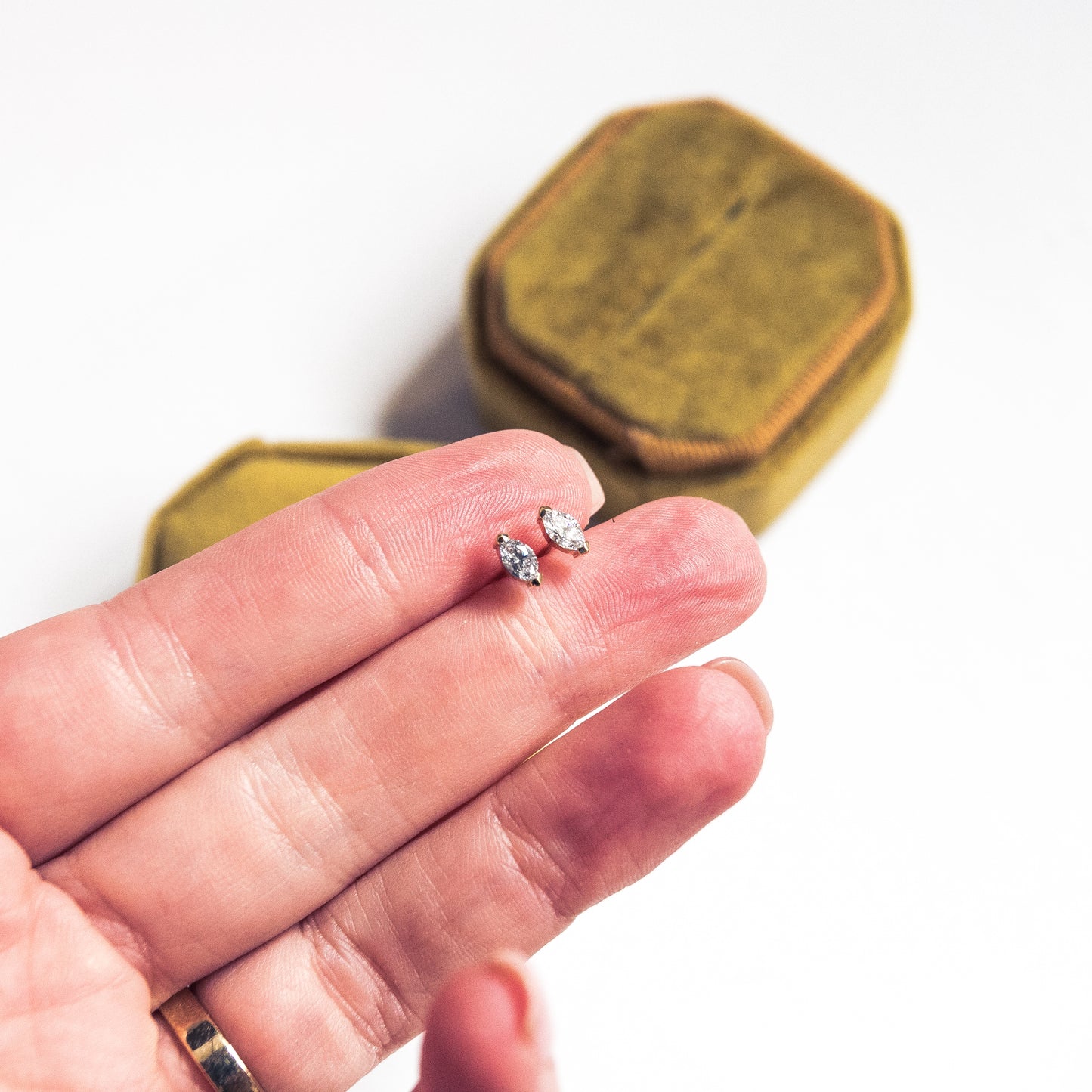 Marquise Diamond Studs in 9ct Gold