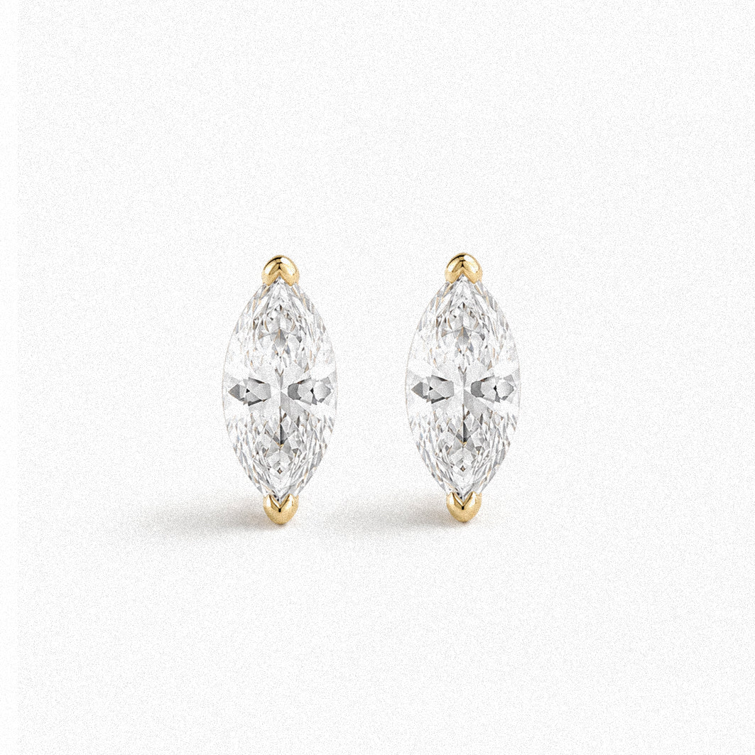 Marquise Diamond Studs in 9ct Gold