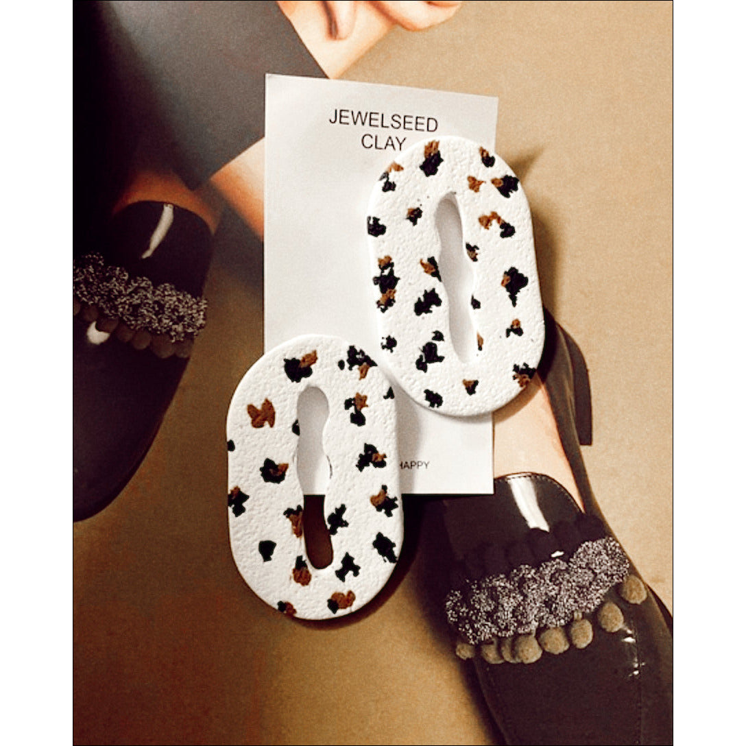 Muse Oversized Stud - Cow Print