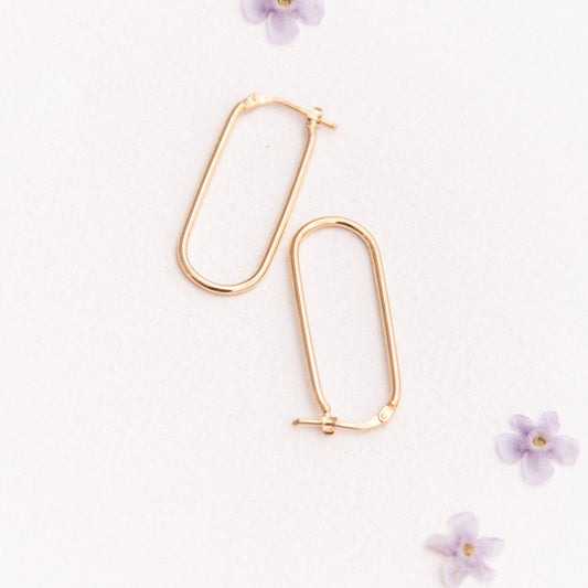 9ct Gold Paperclip Earrings